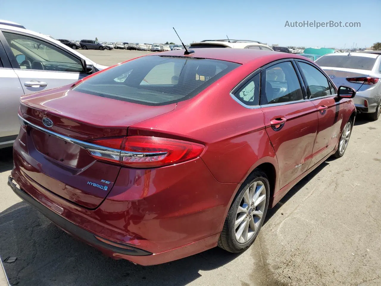 2017 Ford Fusion Se Hybrid Maroon vin: 3FA6P0LU6HR238621