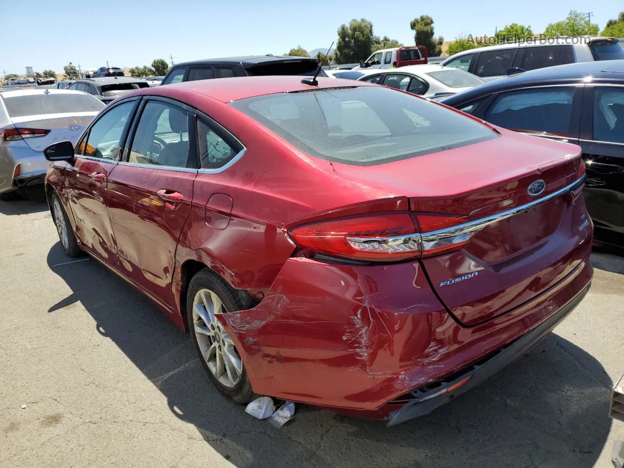 2017 Ford Fusion Se Hybrid Maroon vin: 3FA6P0LU6HR238621