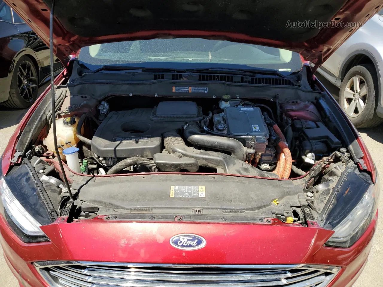 2017 Ford Fusion Se Hybrid Maroon vin: 3FA6P0LU6HR238621