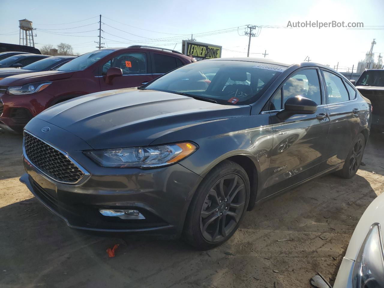 2018 Ford Fusion Se Hybrid Gray vin: 3FA6P0LU6JR124172