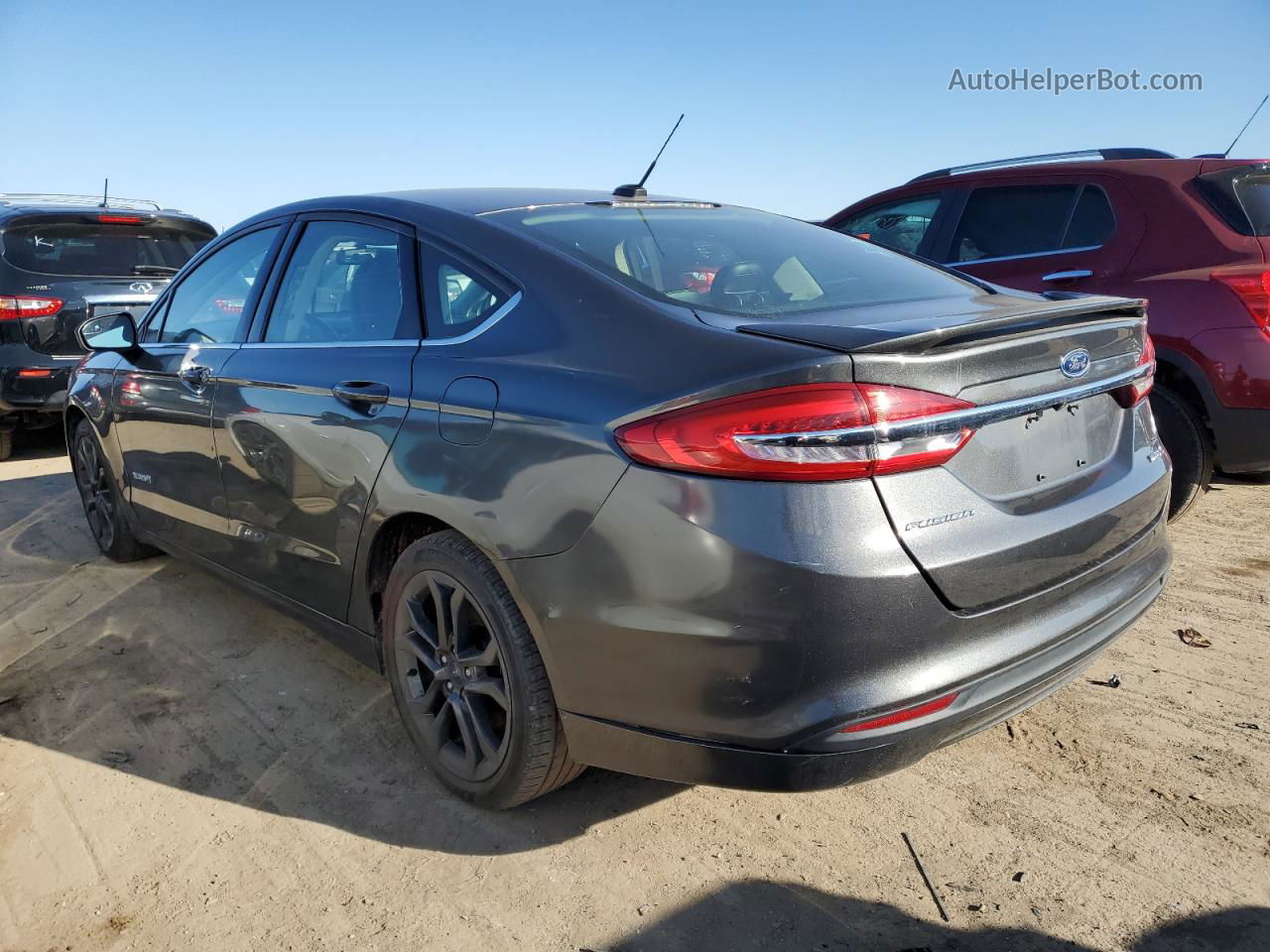 2018 Ford Fusion Se Hybrid Gray vin: 3FA6P0LU6JR124172