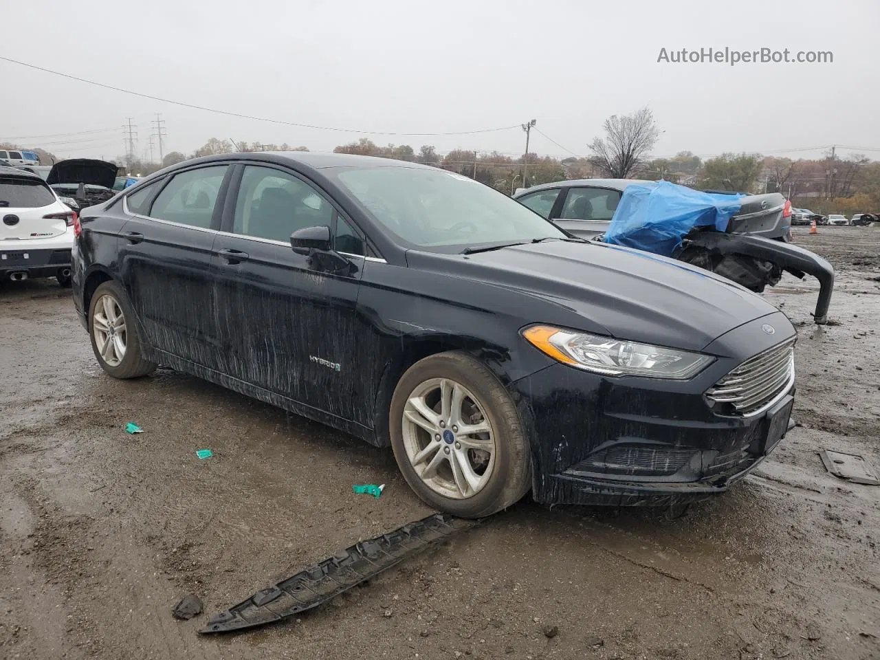 2018 Ford Fusion Se Hybrid Черный vin: 3FA6P0LU6JR162274