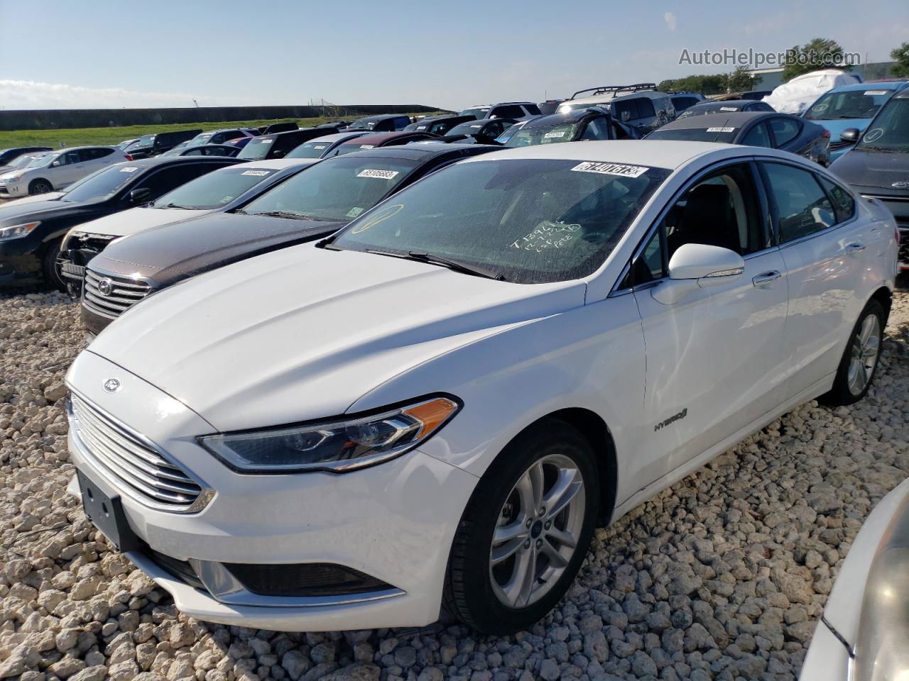 2018 Ford Fusion Se Hybrid White vin: 3FA6P0LU6JR171699