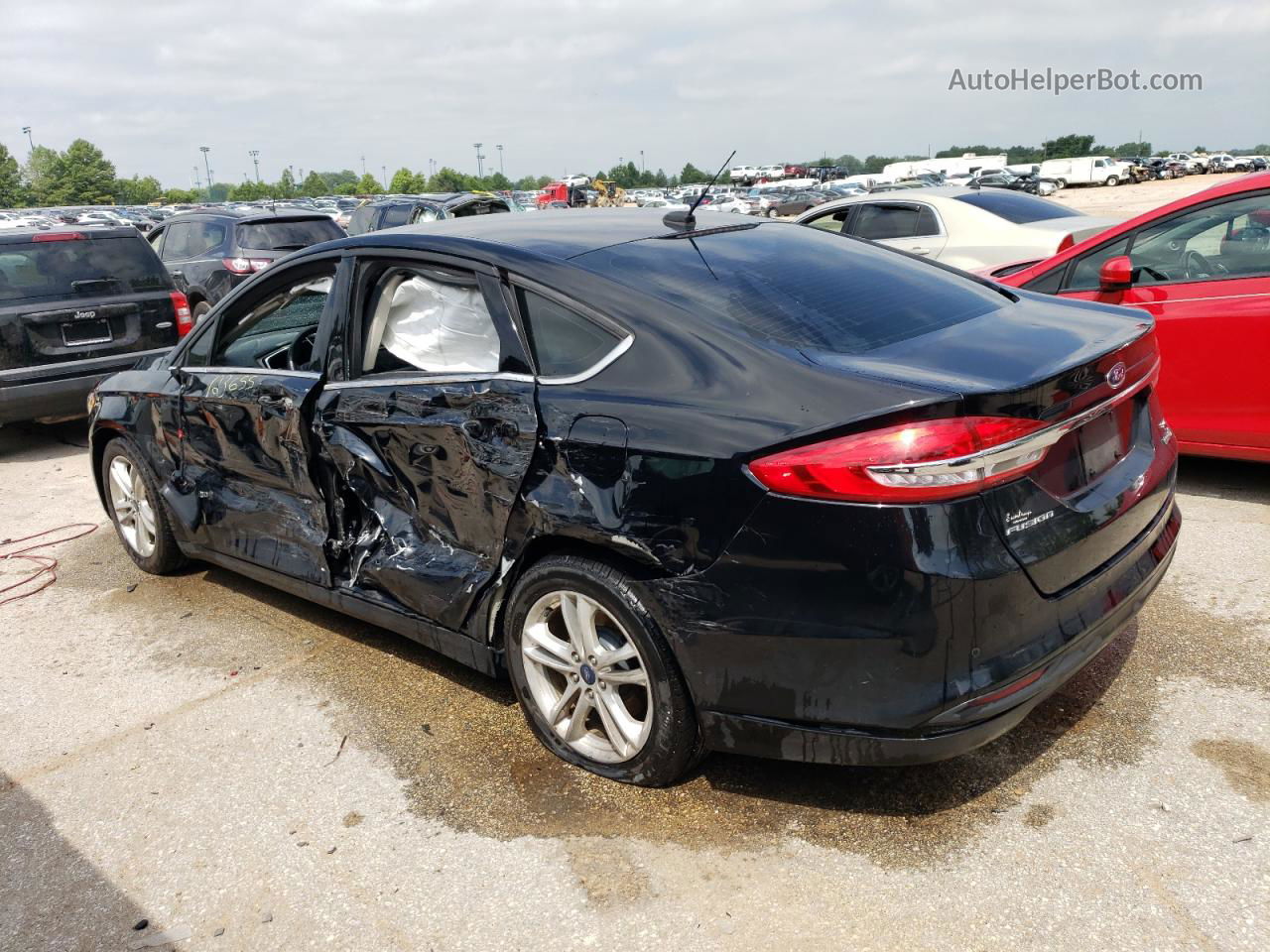 2018 Ford Fusion Se Hybrid Black vin: 3FA6P0LU6JR232047