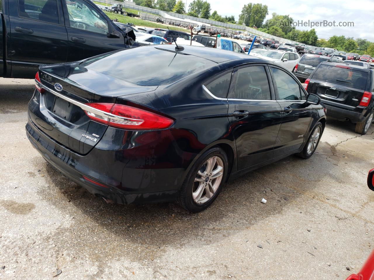 2018 Ford Fusion Se Hybrid Black vin: 3FA6P0LU6JR232047