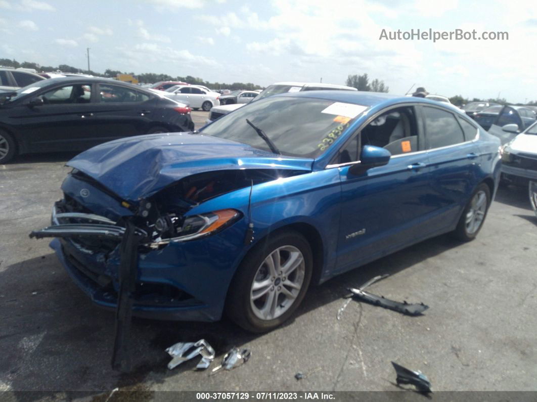 2018 Ford Fusion Hybrid Se Blue vin: 3FA6P0LU6JR238303