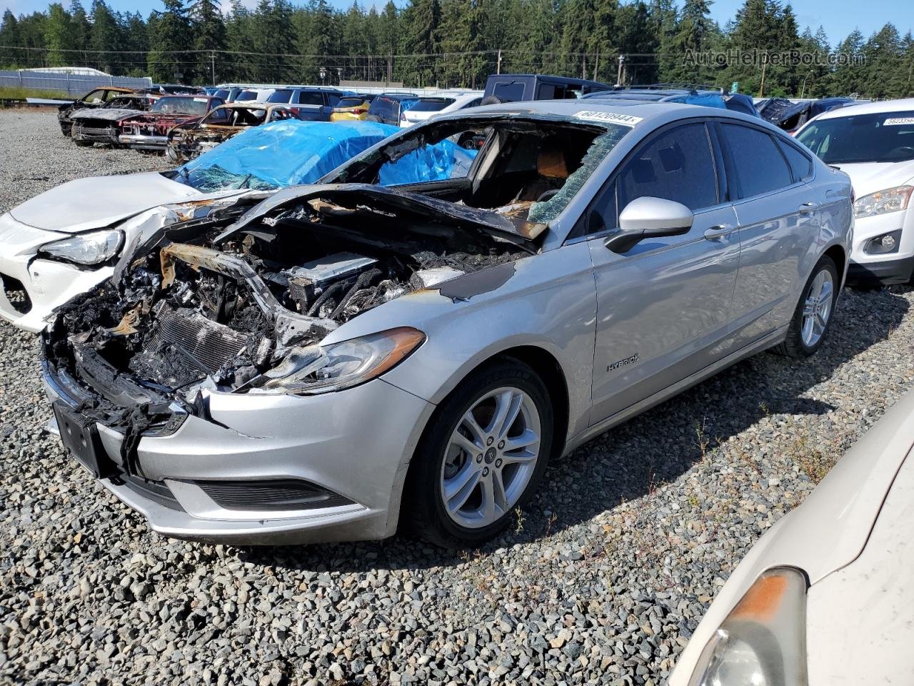 2018 Ford Fusion Se Hybrid Silver vin: 3FA6P0LU6JR242030