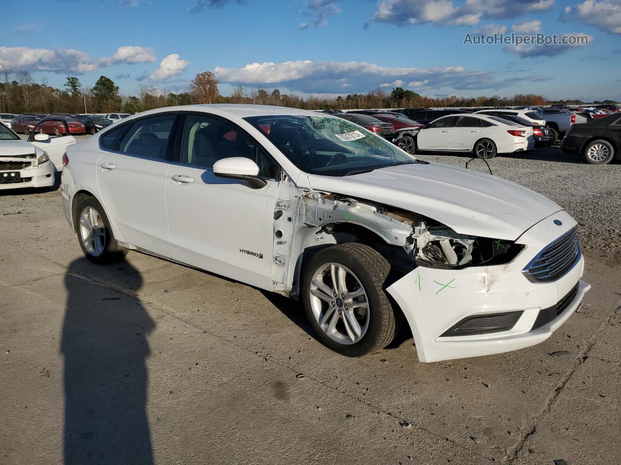 2018 Ford Fusion Se Hybrid White vin: 3FA6P0LU6JR287145