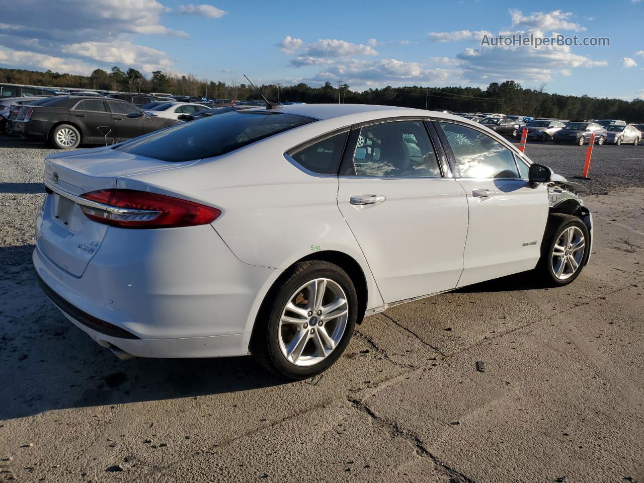 2018 Ford Fusion Se Hybrid White vin: 3FA6P0LU6JR287145