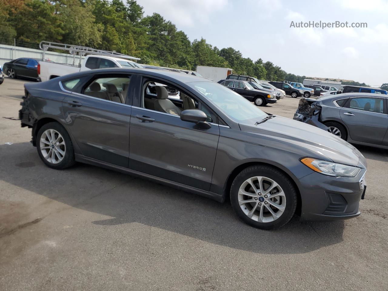 2019 Ford Fusion Se Gray vin: 3FA6P0LU6KR158310