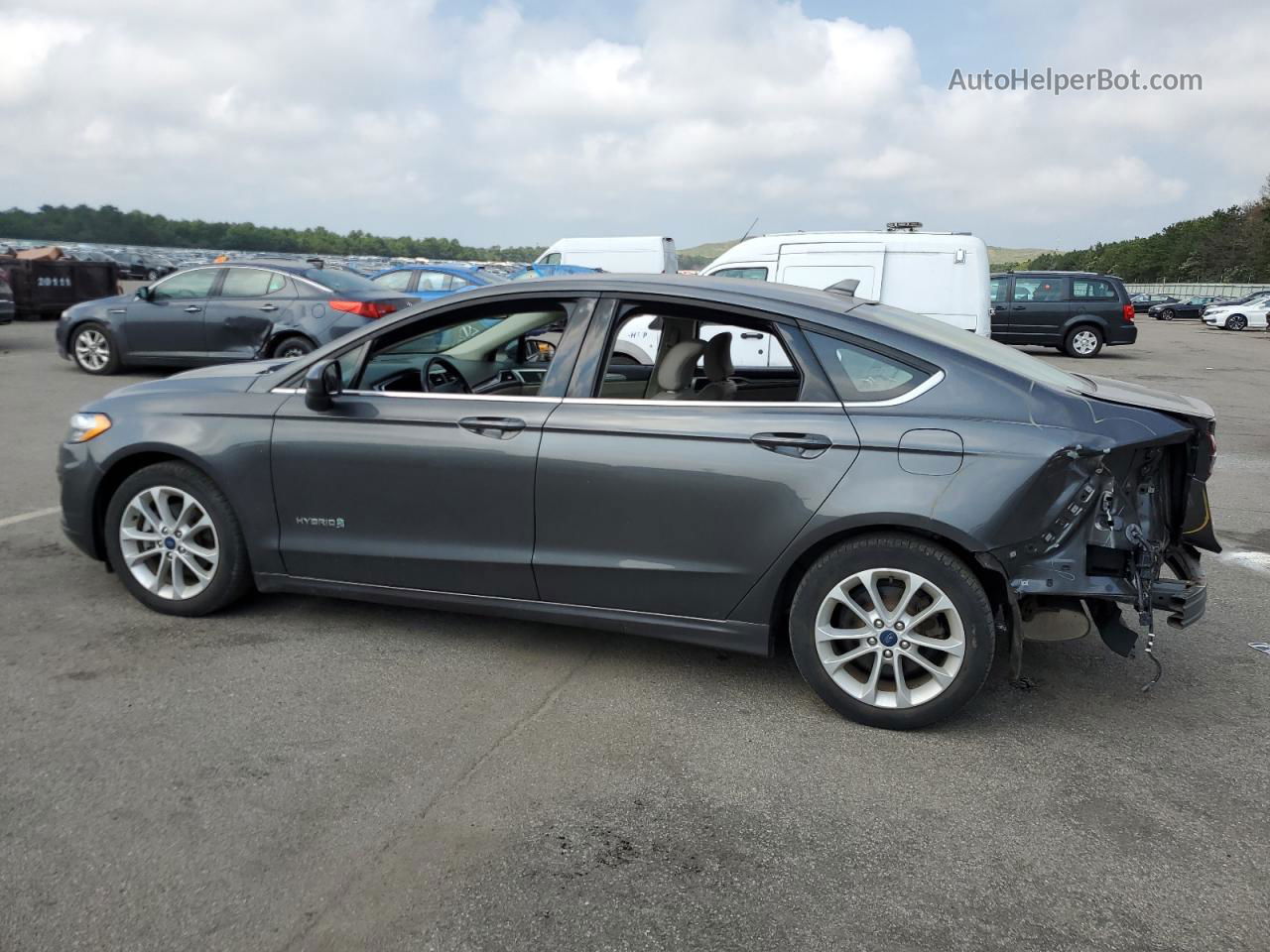 2019 Ford Fusion Se Gray vin: 3FA6P0LU6KR158310