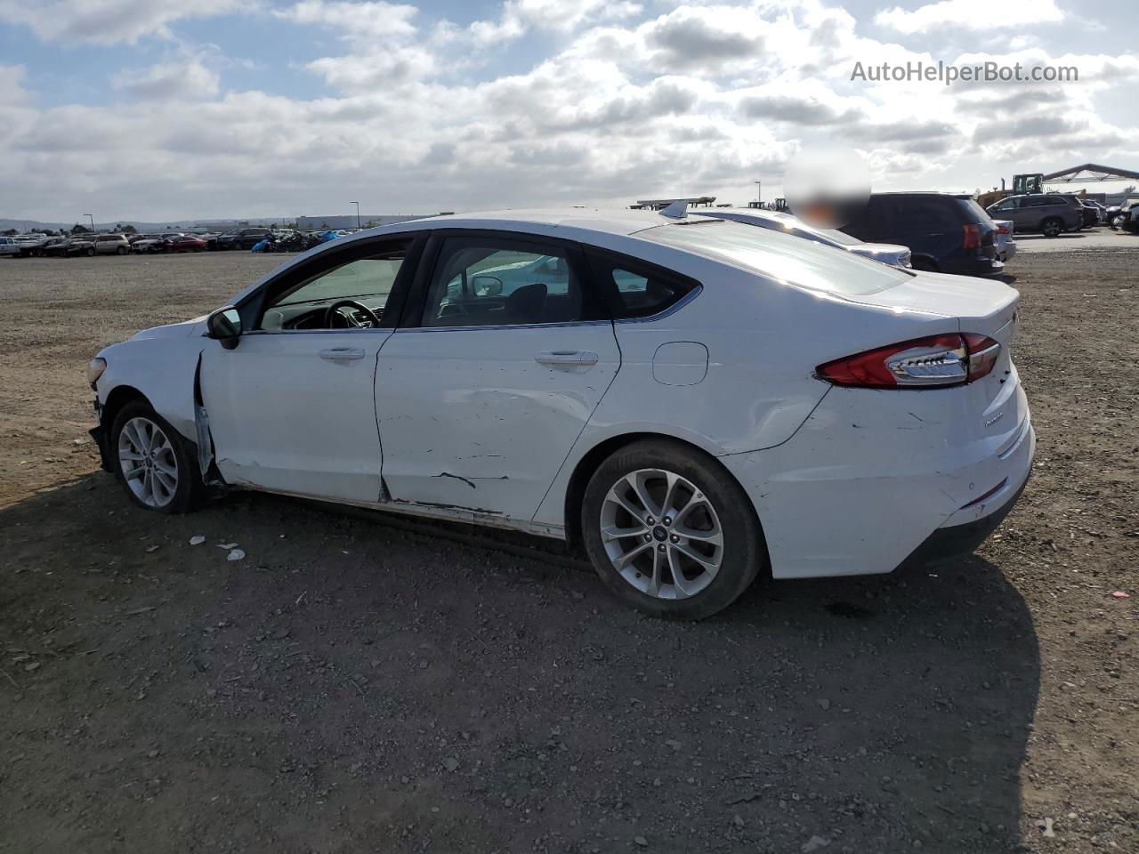 2019 Ford Fusion Se White vin: 3FA6P0LU6KR188522