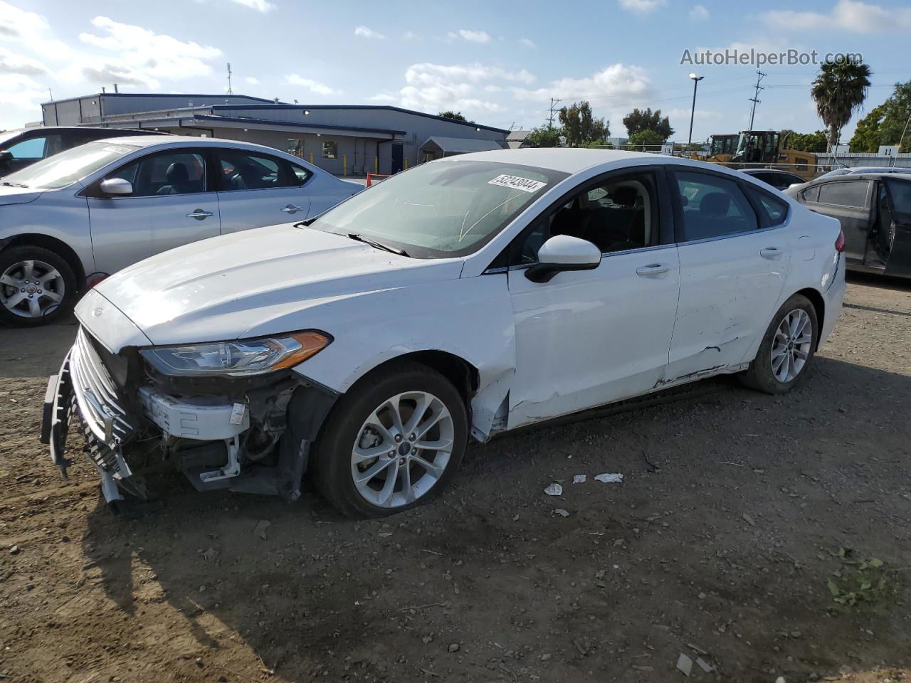 2019 Ford Fusion Se White vin: 3FA6P0LU6KR188522