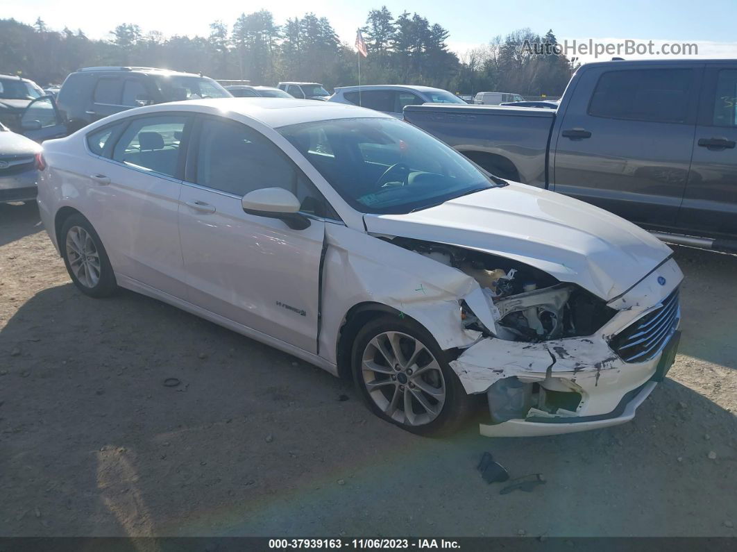 2019 Ford Fusion Hybrid Se White vin: 3FA6P0LU6KR281931