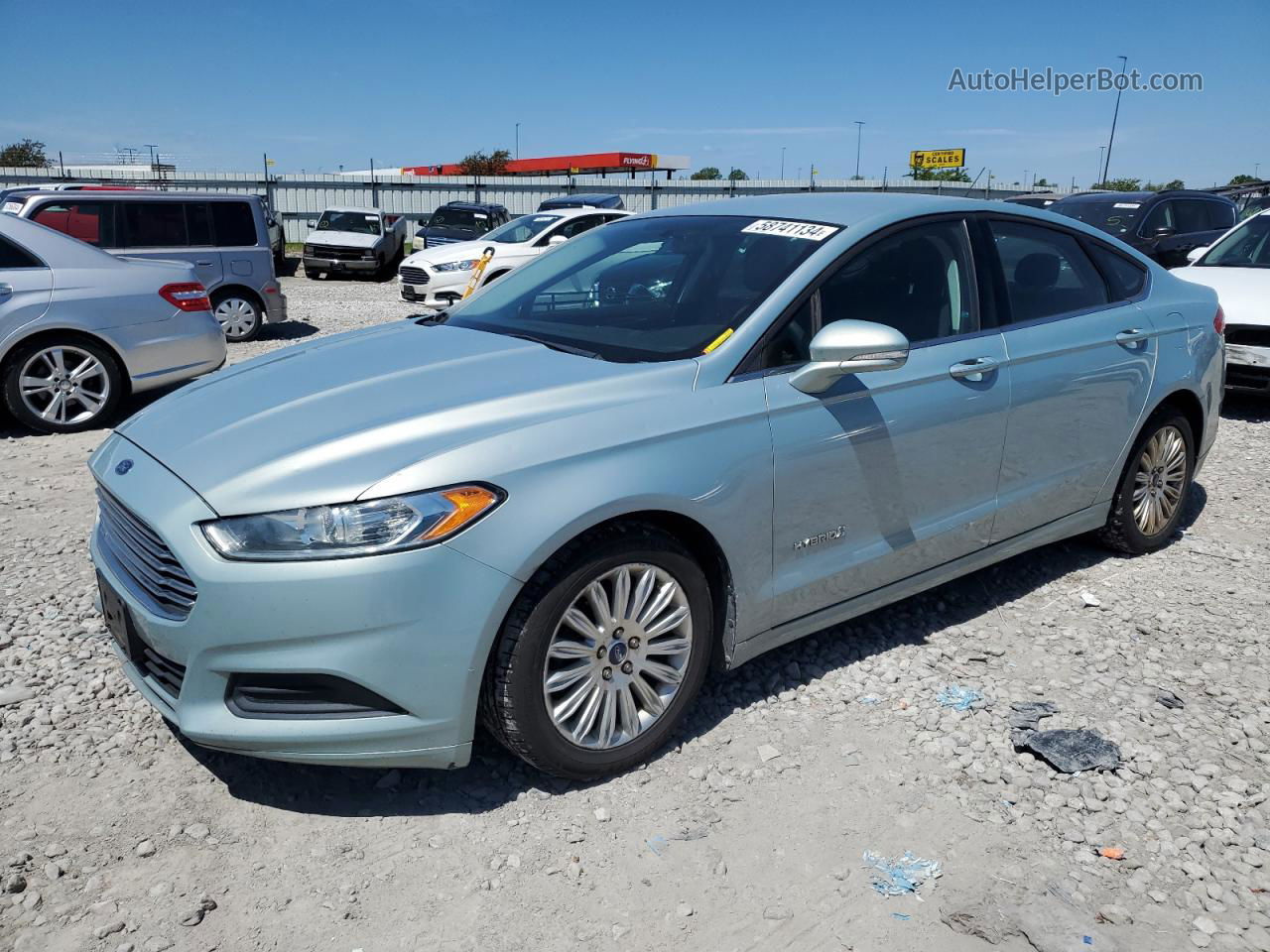 2013 Ford Fusion Se Hybrid Turquoise vin: 3FA6P0LU7DR312817