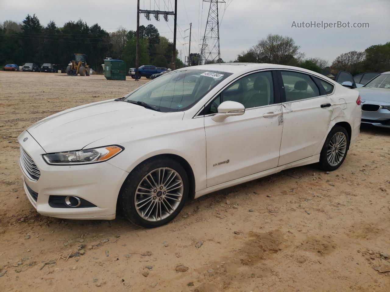 2013 Ford Fusion Se Hybrid White vin: 3FA6P0LU7DR336695