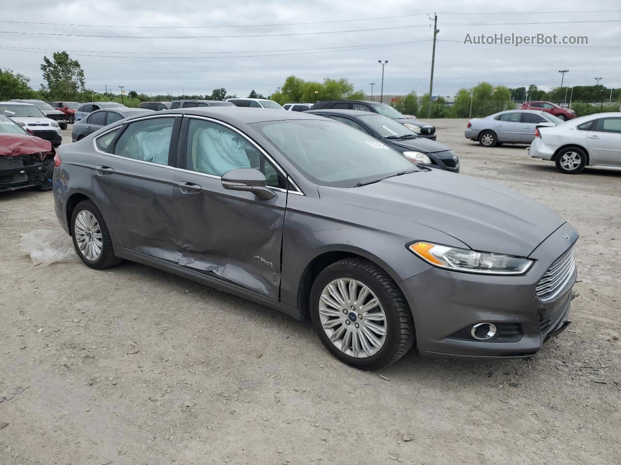 2014 Ford Fusion Se Hybrid Gray vin: 3FA6P0LU7ER305464