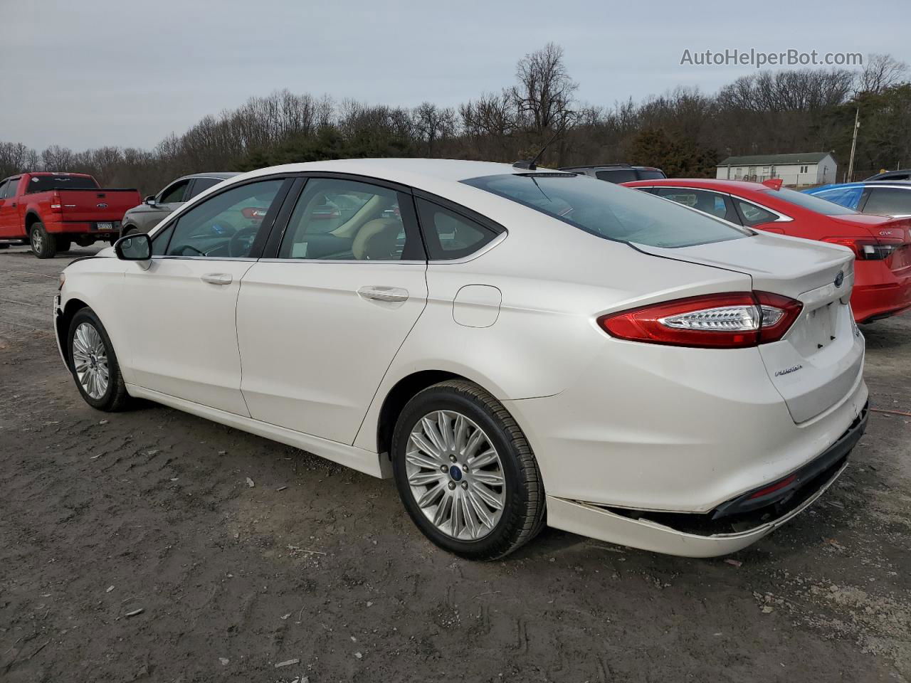 2014 Ford Fusion Se Hybrid White vin: 3FA6P0LU7ER373697