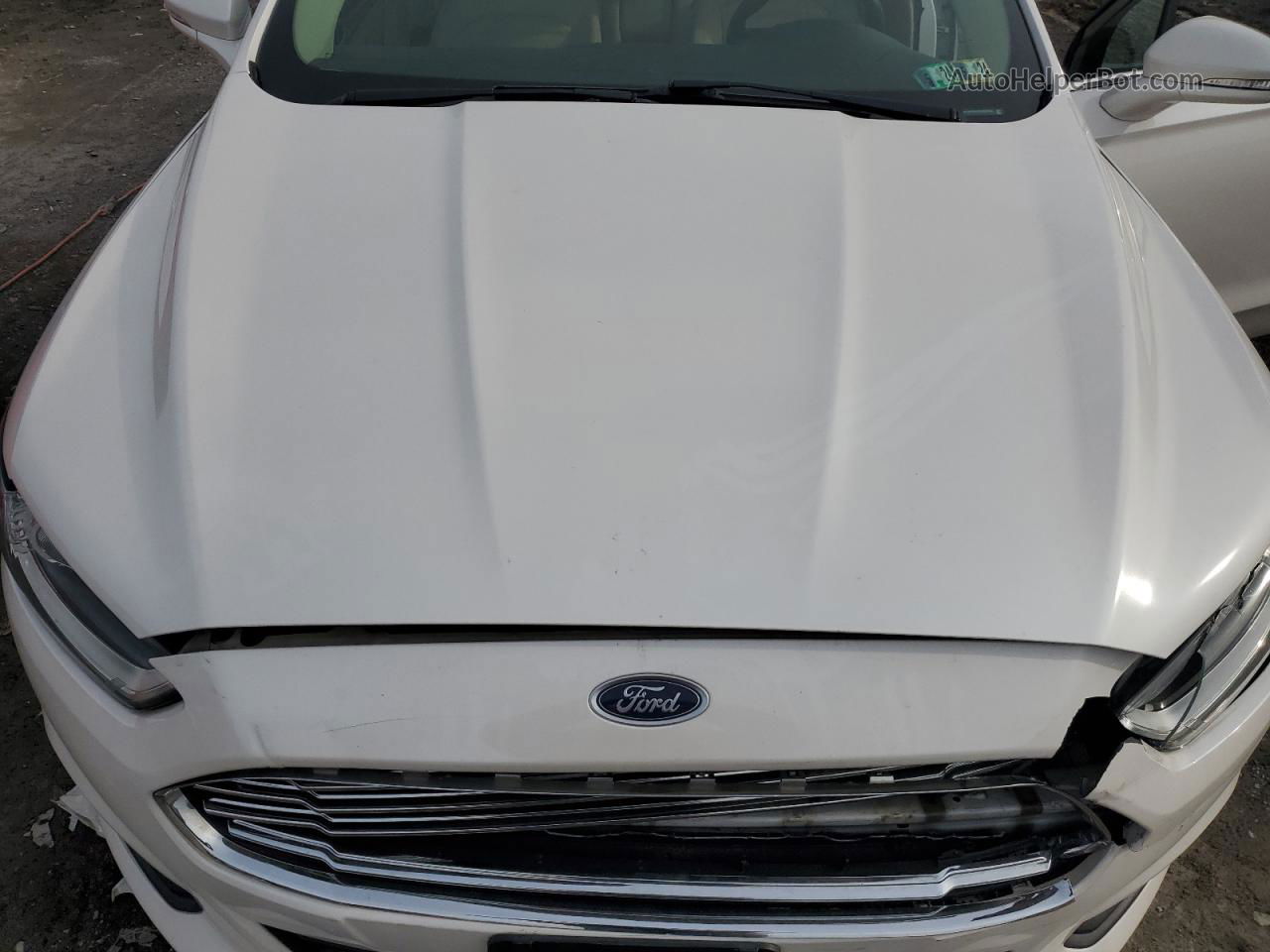 2014 Ford Fusion Se Hybrid White vin: 3FA6P0LU7ER373697