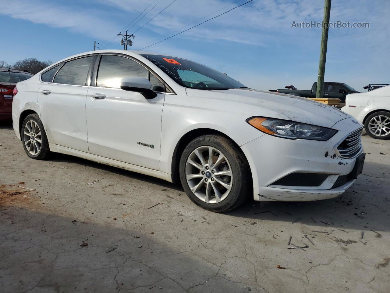 2017 Ford Fusion Se Hybrid White vin: 3FA6P0LU7HR230429