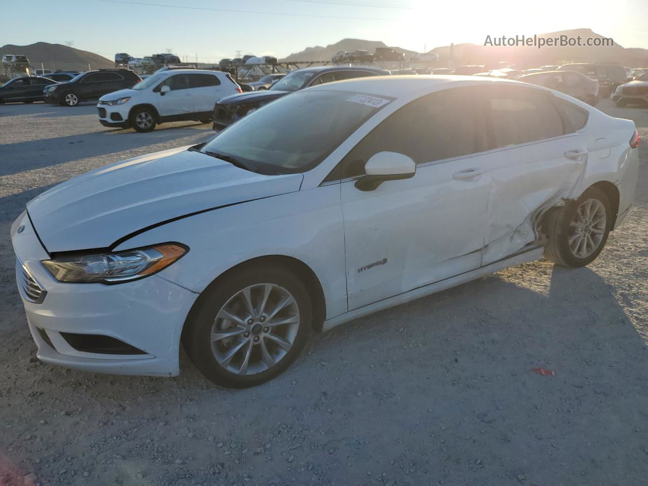 2017 Ford Fusion Se Hybrid White vin: 3FA6P0LU7HR252916