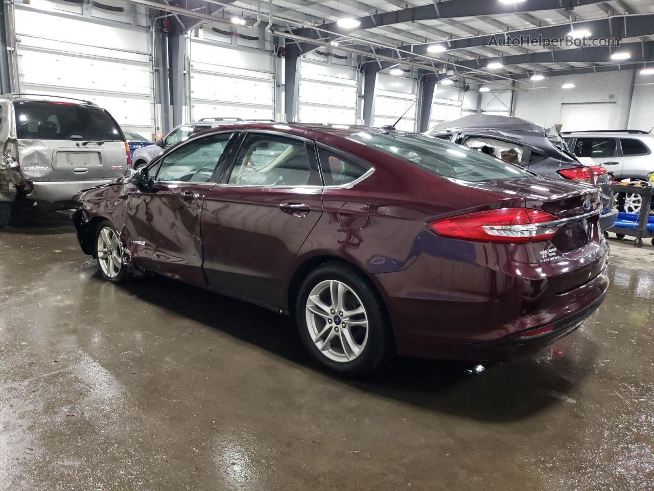 2018 Ford Fusion Se Hybrid Бордовый vin: 3FA6P0LU7JR154359