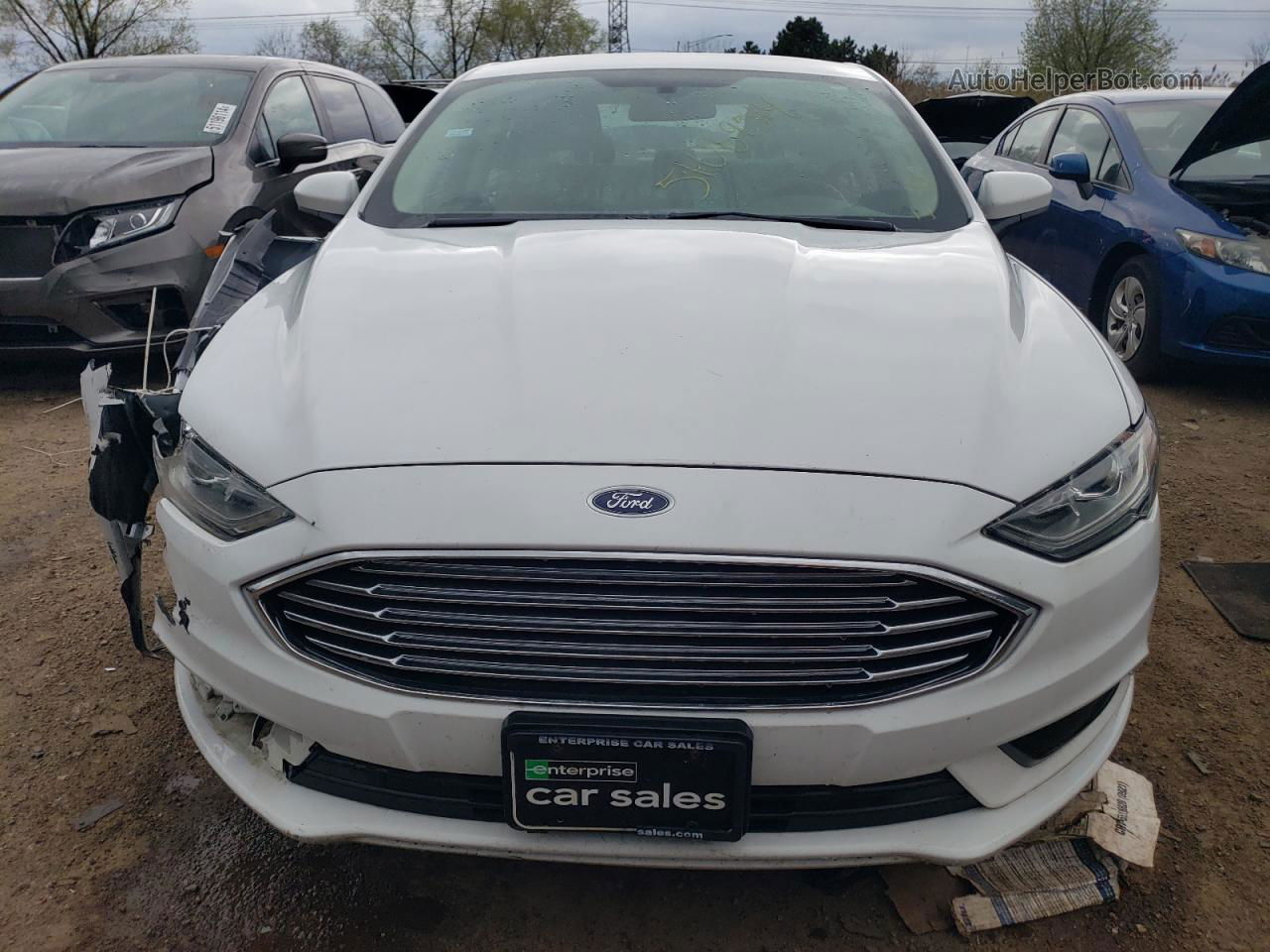 2018 Ford Fusion Se Hybrid White vin: 3FA6P0LU7JR247771