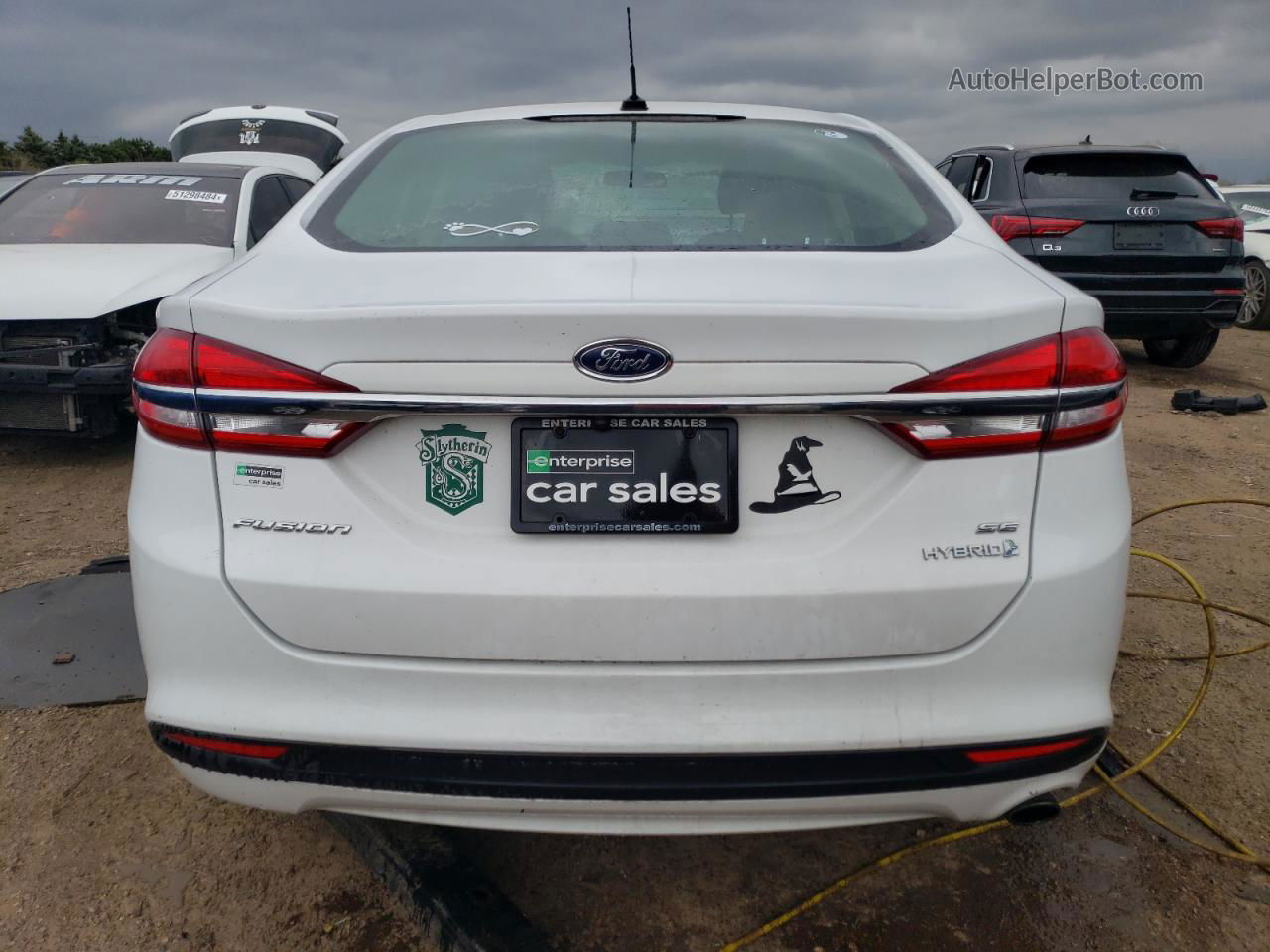 2018 Ford Fusion Se Hybrid White vin: 3FA6P0LU7JR247771