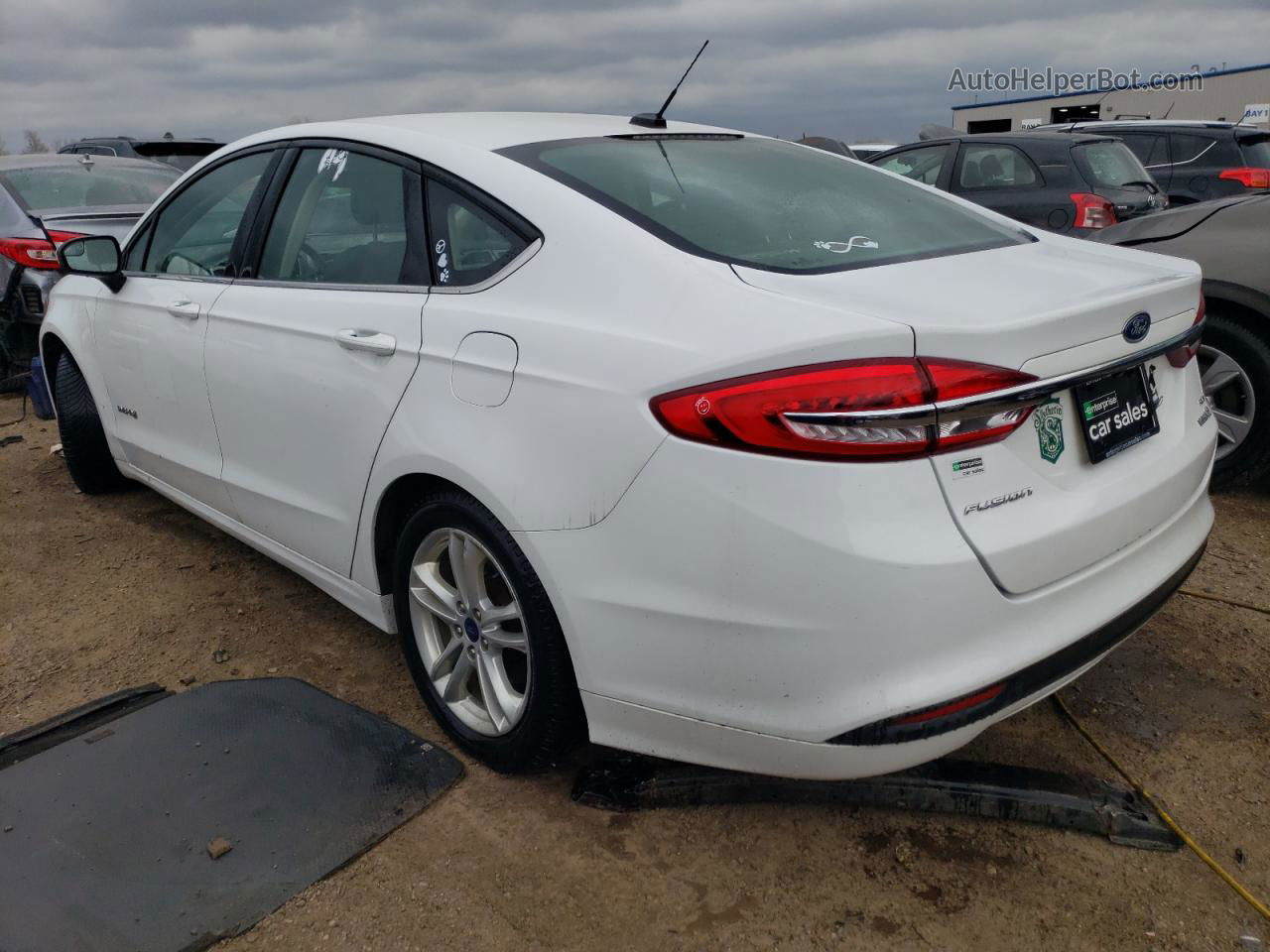 2018 Ford Fusion Se Hybrid White vin: 3FA6P0LU7JR247771