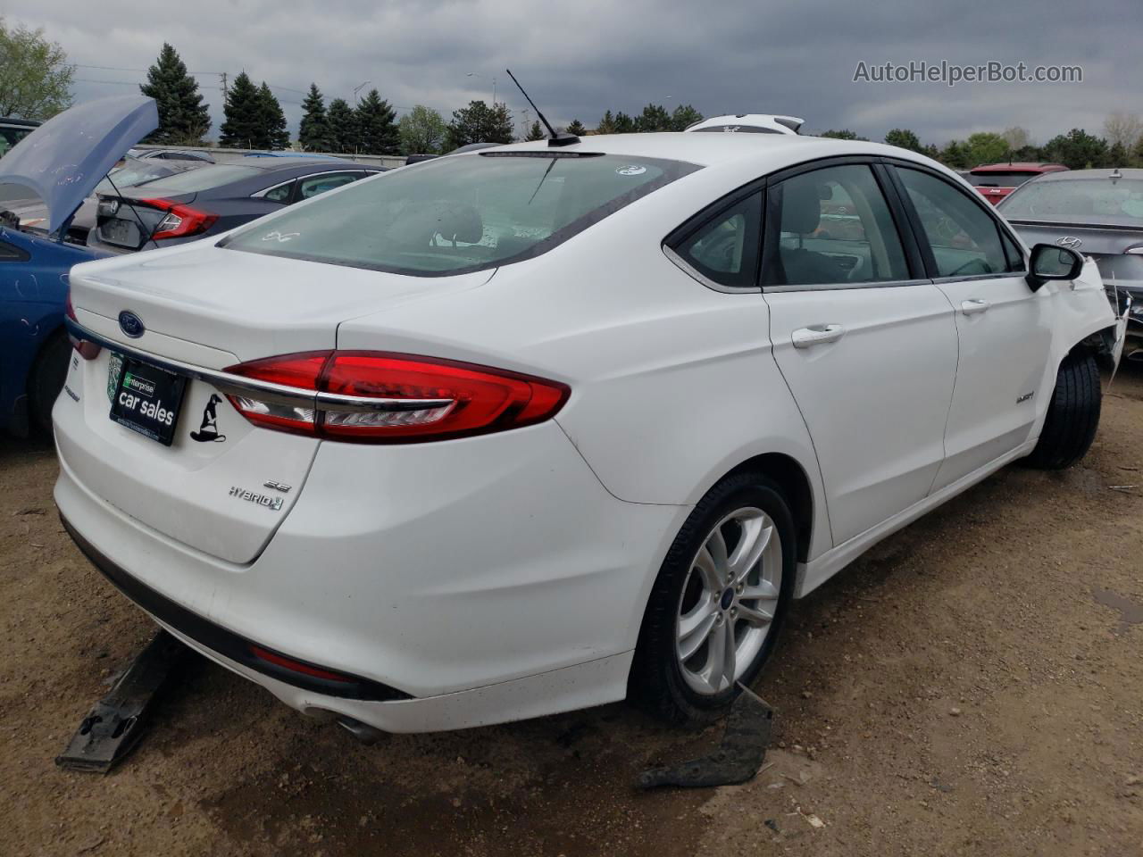 2018 Ford Fusion Se Hybrid White vin: 3FA6P0LU7JR247771