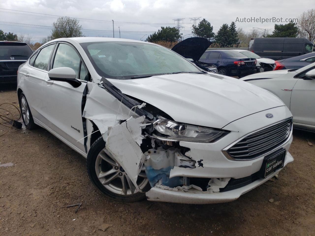 2018 Ford Fusion Se Hybrid White vin: 3FA6P0LU7JR247771