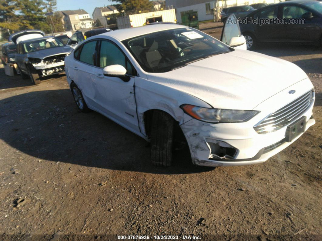 2019 Ford Fusion Hybrid Se White vin: 3FA6P0LU7KR192255