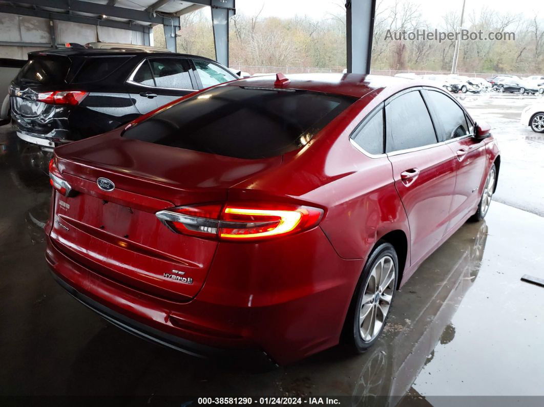 2019 Ford Fusion Hybrid Se Red vin: 3FA6P0LU7KR204503