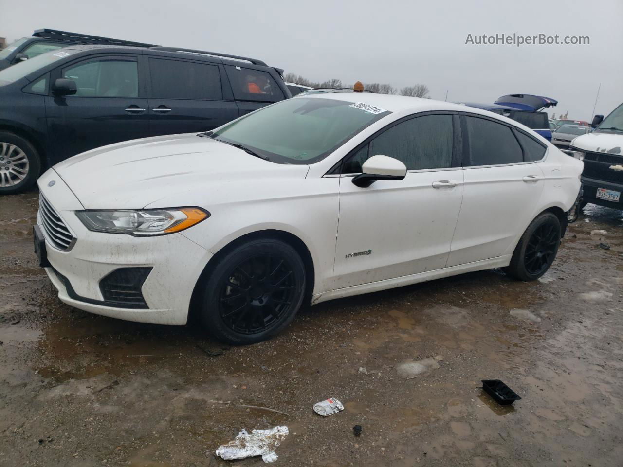 2019 Ford Fusion Se White vin: 3FA6P0LU7KR207255