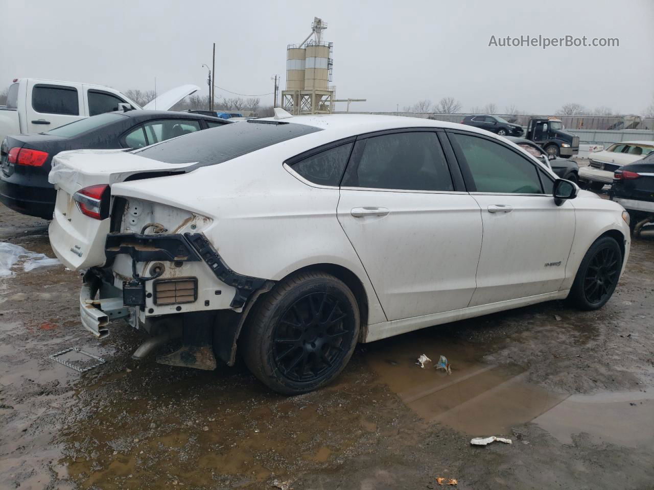 2019 Ford Fusion Se White vin: 3FA6P0LU7KR207255