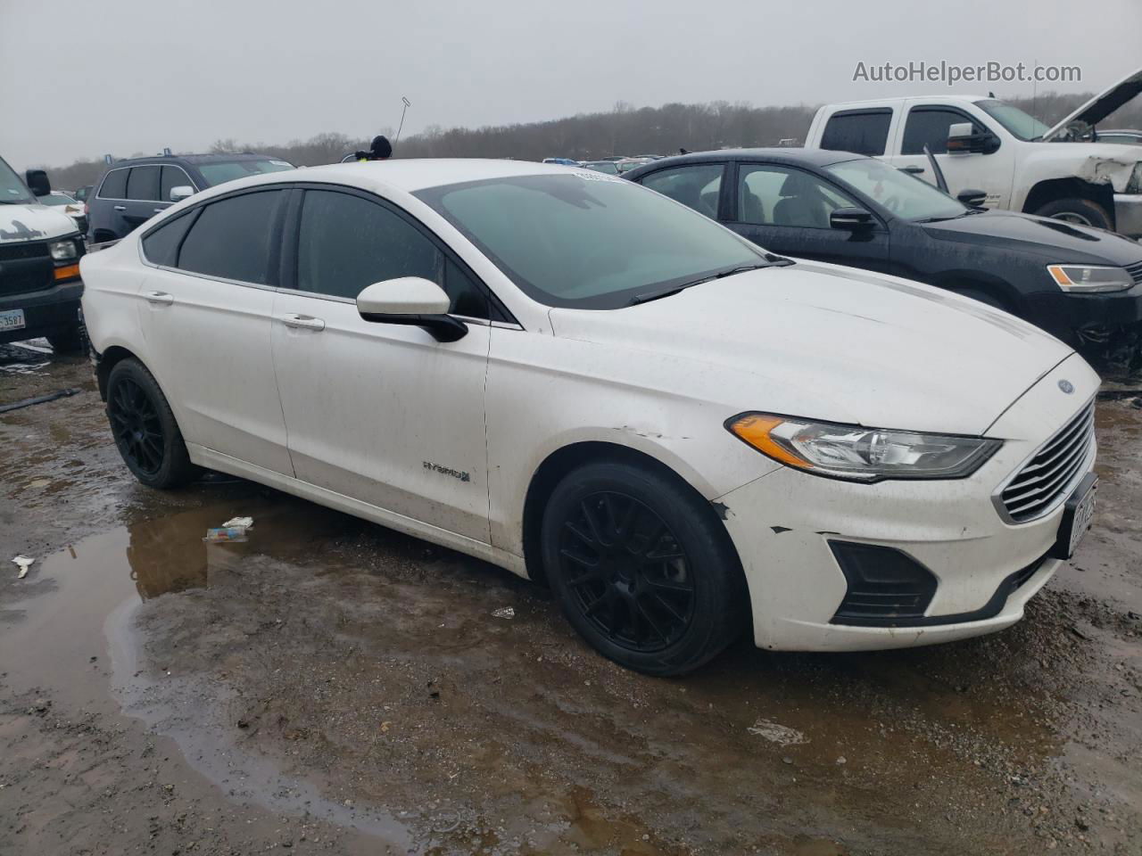 2019 Ford Fusion Se White vin: 3FA6P0LU7KR207255