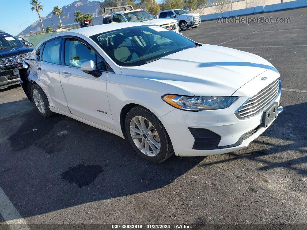 2019 Ford Fusion Hybrid Se White vin: 3FA6P0LU7KR208180