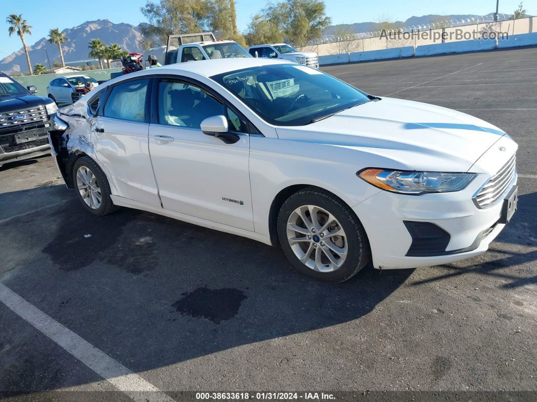 2019 Ford Fusion Hybrid Se White vin: 3FA6P0LU7KR208180