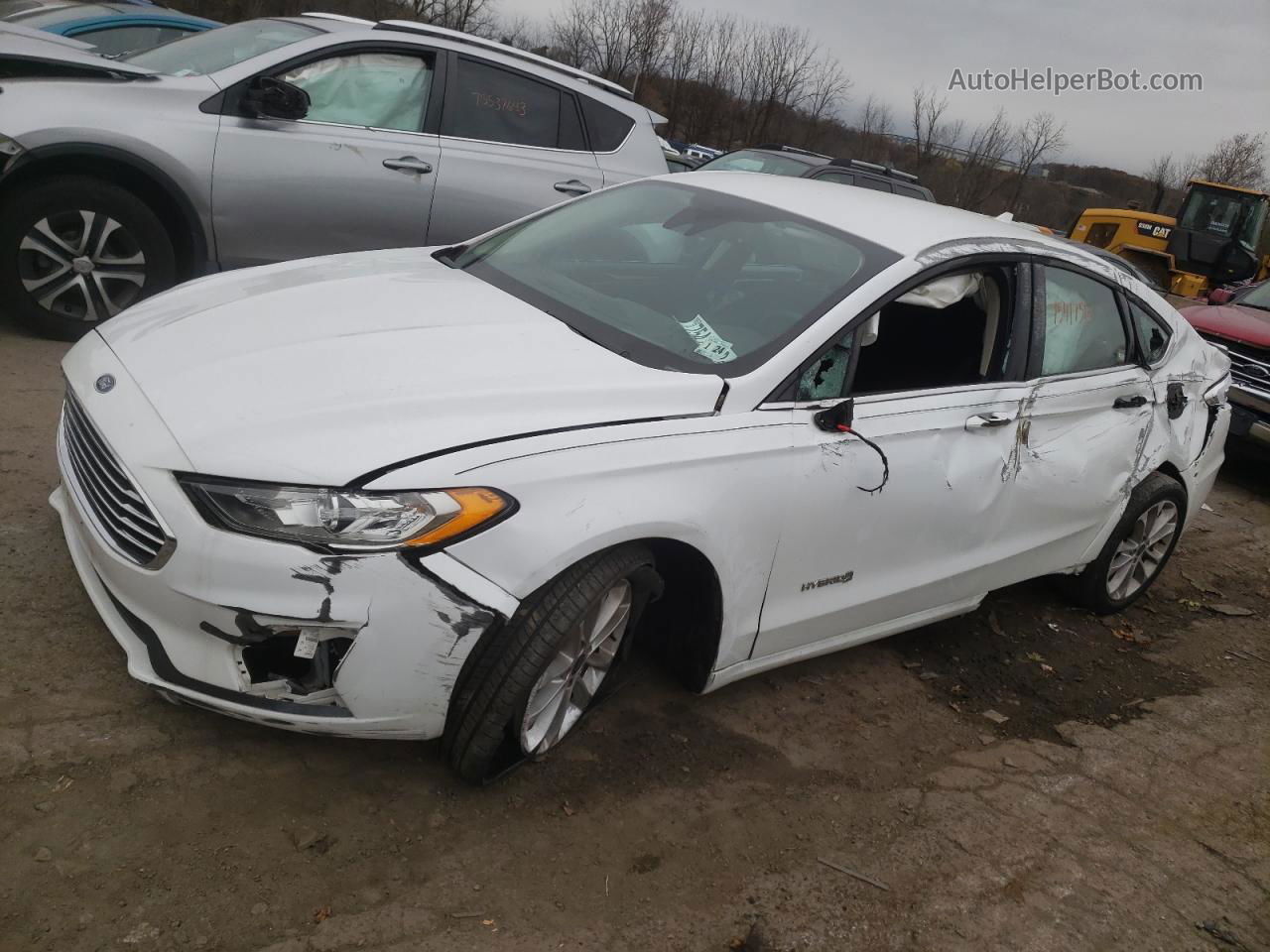 2019 Ford Fusion Se White vin: 3FA6P0LU7KR208664