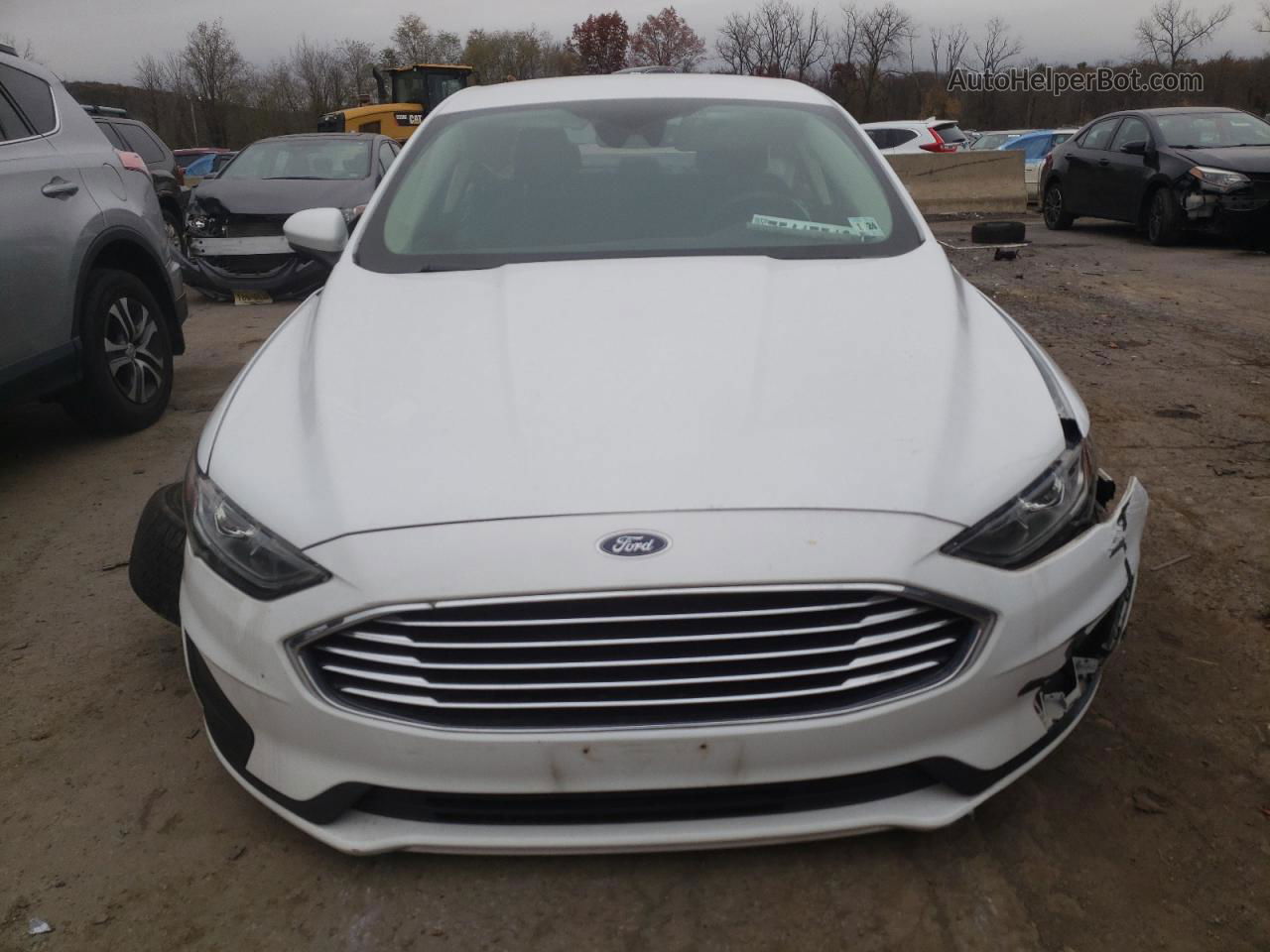 2019 Ford Fusion Se White vin: 3FA6P0LU7KR208664