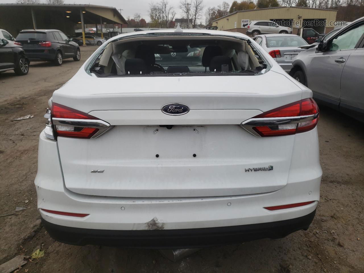 2019 Ford Fusion Se White vin: 3FA6P0LU7KR208664