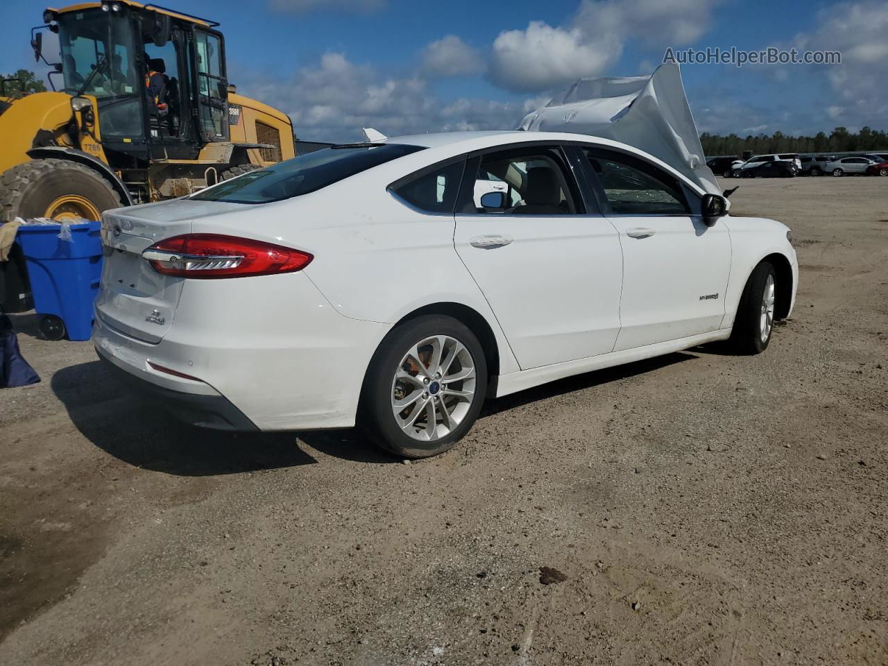 2019 Ford Fusion Se White vin: 3FA6P0LU7KR235167