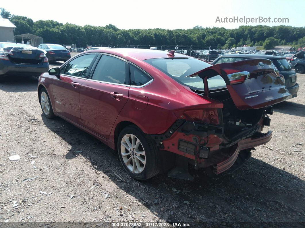 2019 Ford Fusion Hybrid Se Red vin: 3FA6P0LU7KR241213