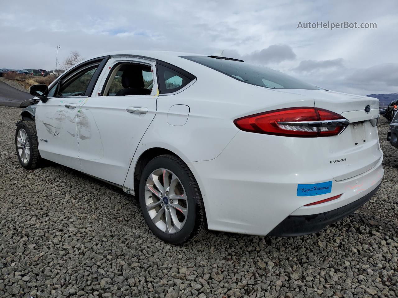 2019 Ford Fusion Se White vin: 3FA6P0LU7KR261722