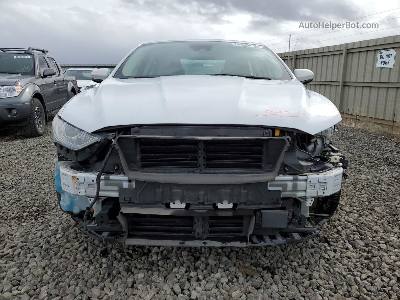 2019 Ford Fusion Se White vin: 3FA6P0LU7KR261722