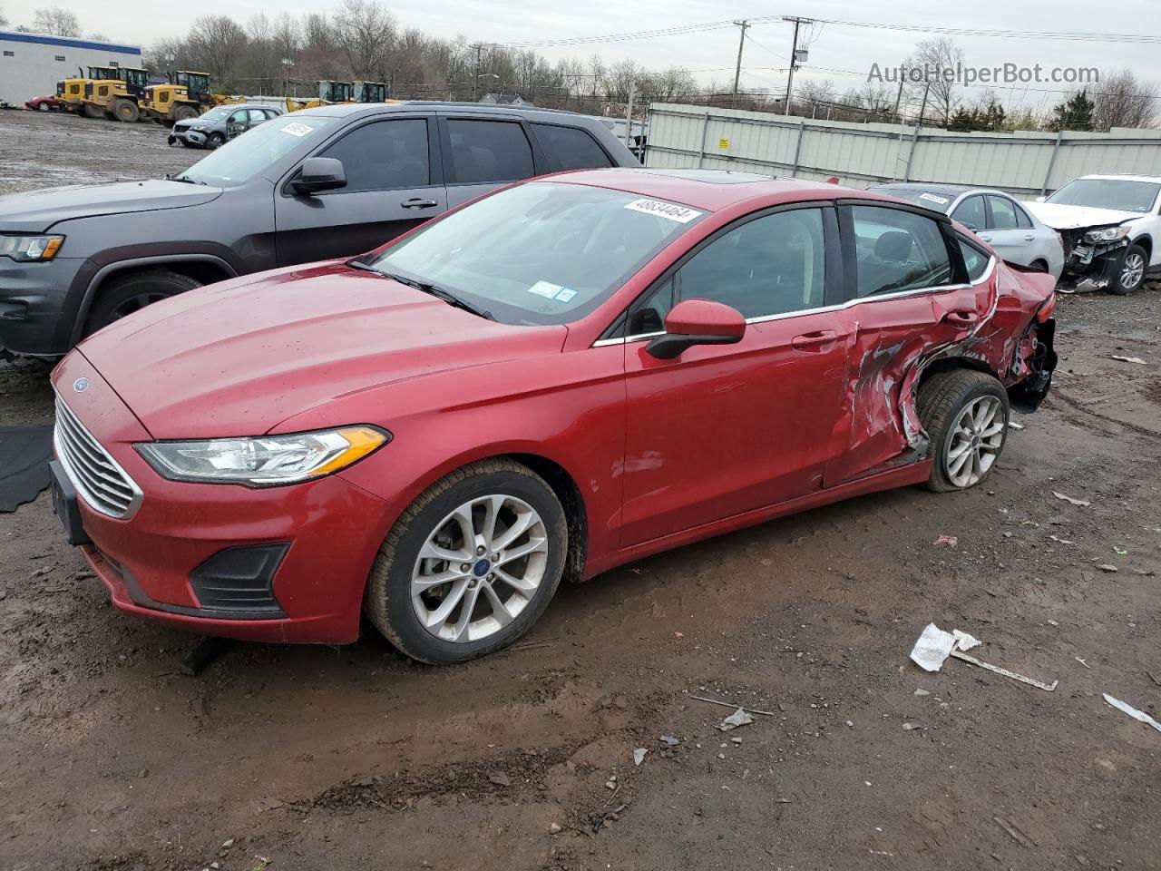 2020 Ford Fusion Se Красный vin: 3FA6P0LU7LR101258