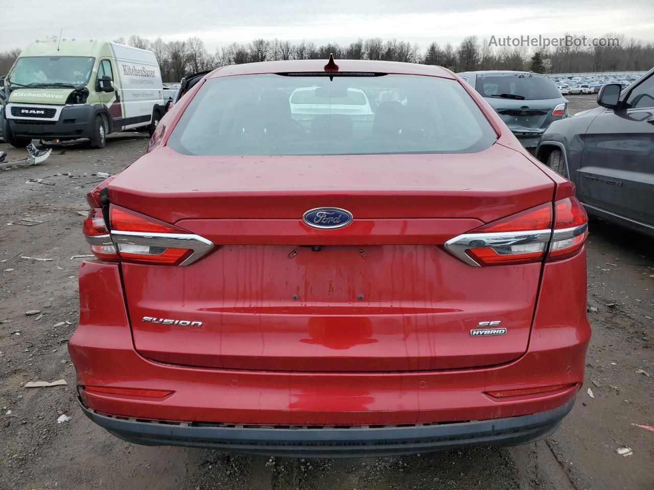 2020 Ford Fusion Se Red vin: 3FA6P0LU7LR101258