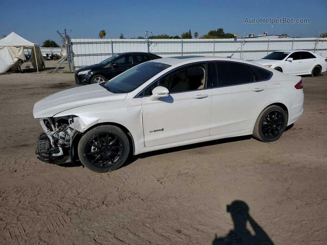 2013 Ford Fusion Se Hybrid White vin: 3FA6P0LU8DR261277