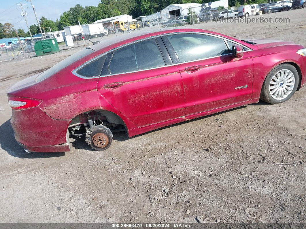 2013 Ford Fusion Hybrid Se Red vin: 3FA6P0LU8DR338908