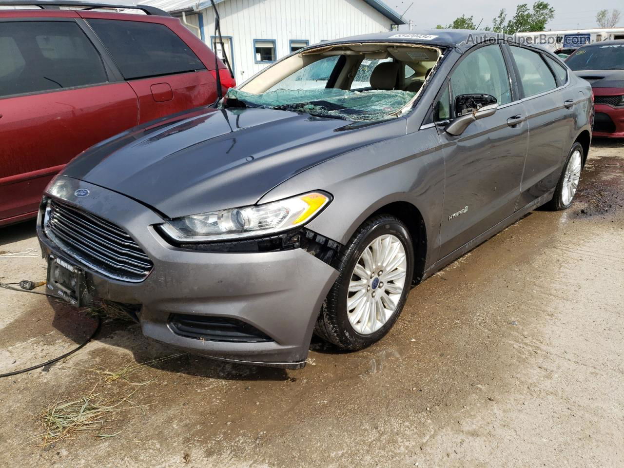 2014 Ford Fusion Se Hybrid Gray vin: 3FA6P0LU8ER271700